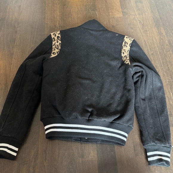 Leopard and black letterman jacket from Straight to Helll XS - Picture 3 of 4